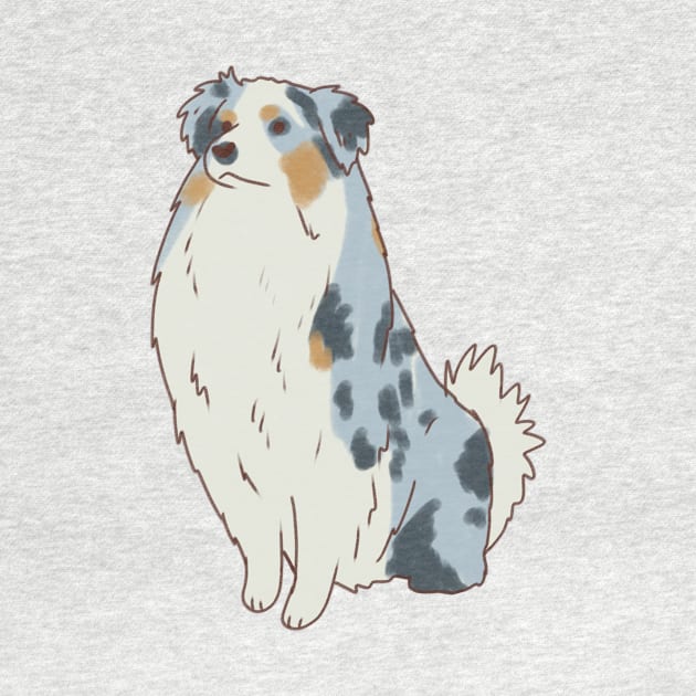 australian shepherd illustration by Mayarart